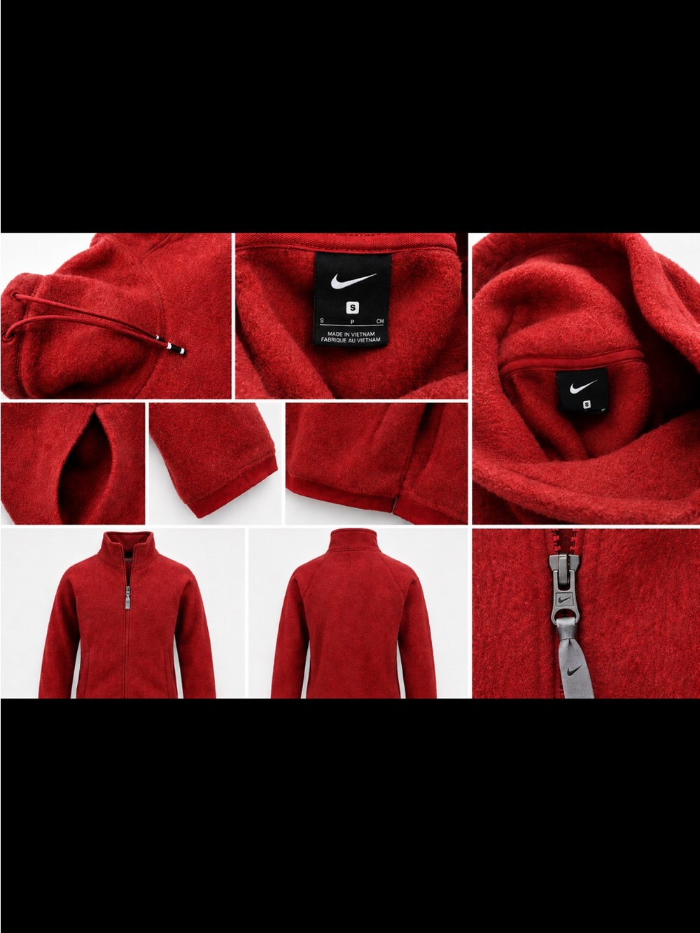 Nike Red Zip-Up Fleece Jacket